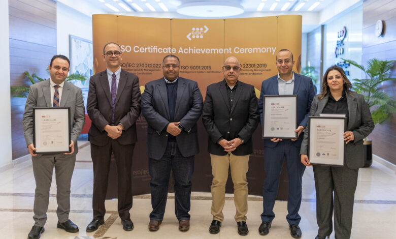 شركة بنوك مصر للتقدم التكنولوجي EBC تحصل على اعتماد الأيزو لثلاث شهادات تشمل جودة نظم الإدارة واستمرارية الأعمال وأمن المعلومات